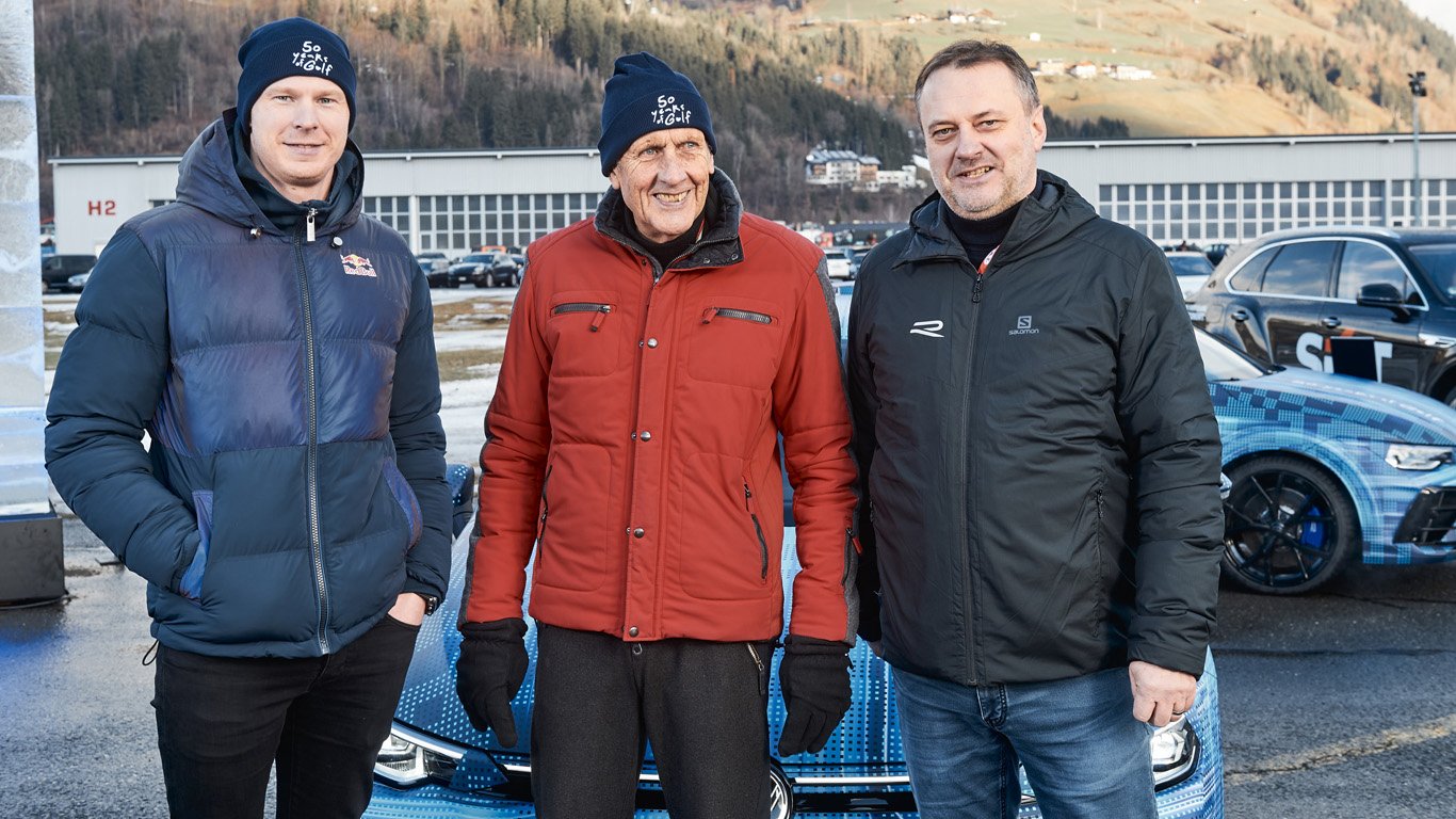 Volkswagen разкри новия Golf R на Леденото състезание в Австрия 2 Йохан Кристоферсон, Ханс-Йоахим Щук и Райнхолд Ивенц