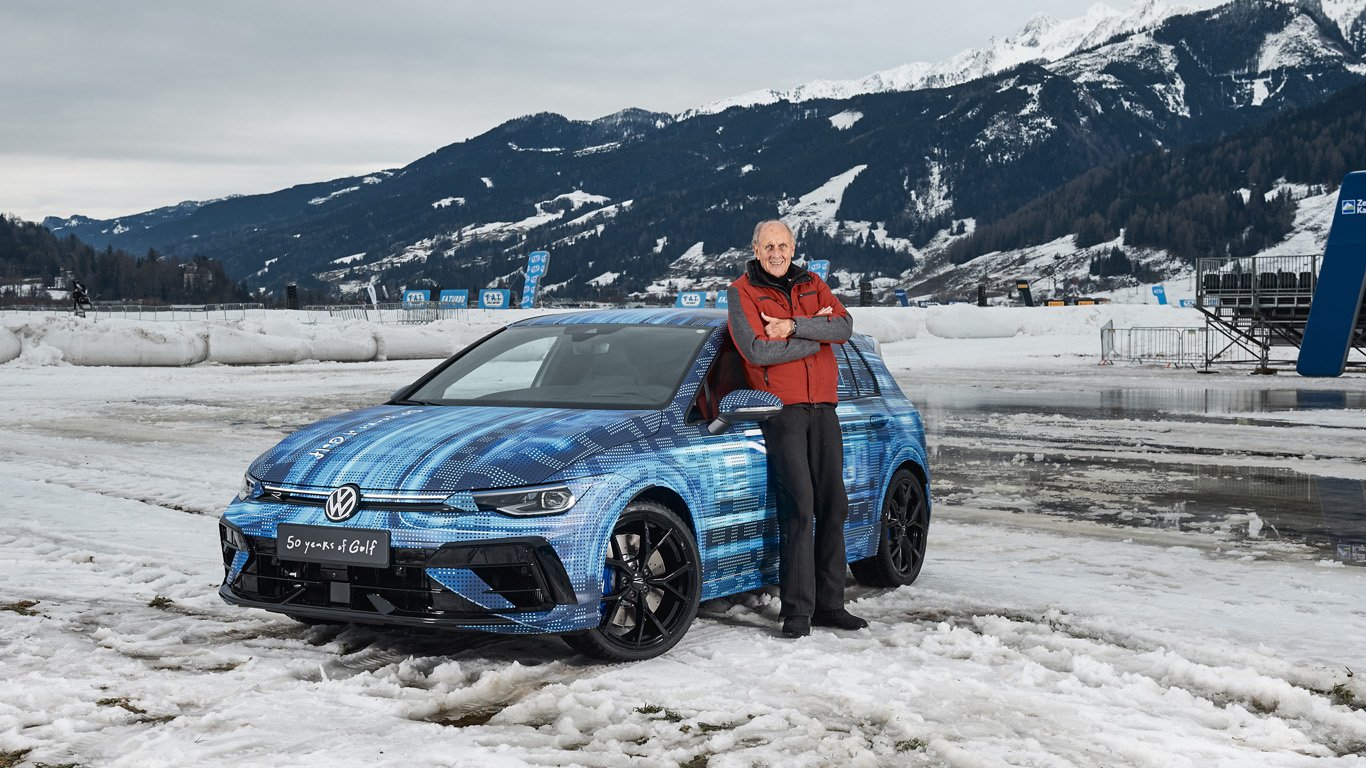 Volkswagen разкри новия Golf R на Леденото състезание в Австрия 3 Легендата на моторните спортове Ханс-Йоахим Щук