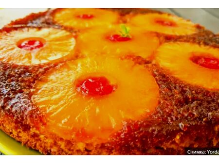 Рецепта за обърнат сладкиш с ананас Рецепта-за-обърнат-сладкиш-с-ананас